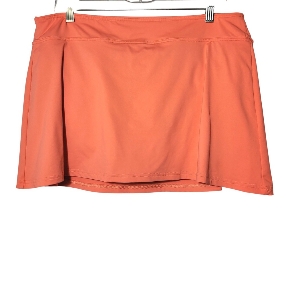 Lands End Womens Salmon Pink Swim Skirt Attached Brief Petite 14P‎